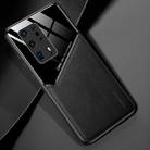 For Huawei P40 Pro+ All-inclusive Leather + Organic Glass Protective Case with Metal Iron Sheet(Black) - 1