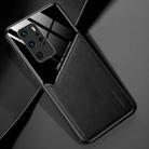 For Huawei P40 Pro All-inclusive Leather + Organic Glass Protective Case with Metal Iron Sheet(Black) - 1