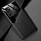 For Huawei P40 All-inclusive Leather + Organic Glass Protective Case with Metal Iron Sheet(Black) - 1