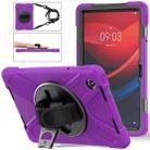 For Lenovo Tab M11 /Xiaomi Pad 11 2024 Rotatable Holder Silicone Hybrid PC Tablet Case with Shoulder Strap(Purple) - 1