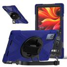 For Lenovo Tab K11 Plus Rotatable Holder Silicone Hybrid PC Tablet Case with Shoulder Strap(Navy Blue) - 2