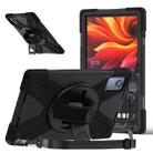 For Lenovo Tab K11 Plus Rotatable Holder Silicone Hybrid PC Tablet Case with Shoulder Strap(Black) - 2