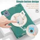 For Lenovo Tab K11 Plus Rotatable Holder Silicone Hybrid PC Tablet Case with Shoulder Strap(Emerald Green) - 5