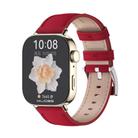 For Huawei Watch Fit3 MIJOBS Genuine Leather Watch Band(Red Light Gold) - 1