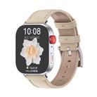For Huawei Watch Fit3 MIJOBS Genuine Leather Watch Band(Beige Silver) - 1