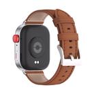 For Huawei Watch Fit3 MIJOBS Genuine Leather Watch Band(Brown Silver) - 3