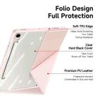 For Samsung Galaxy Tab S9 / S9 FE DUX DUCIS Magi Series Smart Leather Tablet Case(Pink) - 3