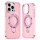 For iPhone 16 Pro Max Glitter Ring Holder MagSafe Phone Case(Pink) - 1