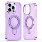 For iPhone 16 Pro Max Glitter Ring Holder MagSafe Phone Case(Purple) - 1