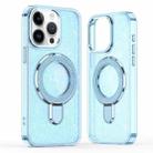 For iPhone 15 Pro Max Glitter Ring Holder MagSafe Phone Case(Blue) - 1