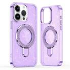 For iPhone 15 Pro Max Glitter Ring Holder MagSafe Phone Case(Purple) - 1