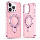 For iPhone 13 Pro Glitter Ring Holder MagSafe Phone Case(Pink) - 1