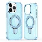 For iPhone 13 Pro Glitter Ring Holder MagSafe Phone Case(Blue) - 1