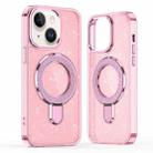 For iPhone 13 / 14 Glitter Ring Holder MagSafe Phone Case(Pink) - 1