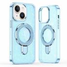 For iPhone 13 / 14 Glitter Ring Holder MagSafe Phone Case(Blue) - 1