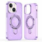 For iPhone 13 / 14 Glitter Ring Holder MagSafe Phone Case(Purple) - 1