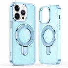 For iPhone 12 Pro Max Glitter Ring Holder MagSafe Phone Case(Blue) - 1