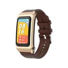 A8 1.98 inch 2 in 1 Bluetooth Earphone Silicone Strap Smart Watch, Support ECG / NFC(Brown) - 2