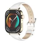 For Huawei Watch Fit3 MIJOBS Slim Genuine Leather Watch Band(White Light Gold) - 1