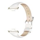 For Huawei Watch Fit3 MIJOBS Slim Genuine Leather Watch Band(White Light Gold) - 2
