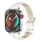 For Huawei Watch Fit3 MIJOBS Slim Genuine Leather Watch Band(White Silver) - 1