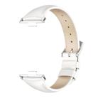 For Huawei Watch Fit3 MIJOBS Slim Genuine Leather Watch Band(White Silver) - 2