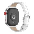 For Huawei Watch Fit3 MIJOBS Slim Genuine Leather Watch Band(White Silver) - 3