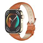 For Huawei Watch Fit3 MIJOBS Slim Genuine Leather Watch Band(Orange Light Gold) - 1