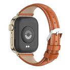 For Huawei Watch Fit3 MIJOBS Slim Genuine Leather Watch Band(Orange Light Gold) - 3