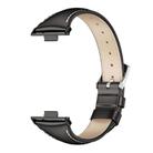 For Huawei Watch Fit3 MIJOBS Slim Genuine Leather Watch Band(Black) - 2