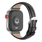 For Huawei Watch Fit3 MIJOBS Slim Genuine Leather Watch Band(Black Silver) - 3