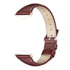 For Huawei Watch Fit3 MIJOBS Slim Genuine Leather Watch Band(Wine Red Rose Gold) - 2