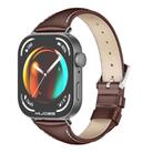 For Huawei Watch Fit3 MIJOBS Slim Genuine Leather Watch Band(Coffee Black) - 1