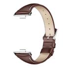 For Huawei Watch Fit3 MIJOBS Slim Genuine Leather Watch Band(Coffee Black) - 2