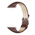 For Huawei Watch Fit3 MIJOBS Slim Genuine Leather Watch Band(Coffee Silver) - 2