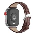 For Huawei Watch Fit3 MIJOBS Slim Genuine Leather Watch Band(Coffee Silver) - 3