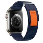 For Apple Watch SE 2023 44mm Dual-Section Loop Nylon Watch Band(Dark Blue) - 1