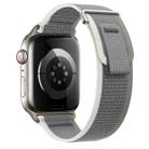 For Apple Watch SE 2023 44mm Dual-Section Loop Nylon Watch Band(Green Grey) - 1