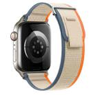 For Apple Watch SE 2023 44mm Dual-Section Loop Nylon Watch Band(Orange Beige) - 1