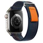 For Apple Watch Series 9 45mm Dual-Section Loop Nylon Watch Band(Royal Blue Orange) - 1