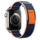 For Apple Watch Series 9 45mm Dual-Section Loop Nylon Watch Band(Dark Navy Blue) - 1