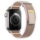 For Apple Watch Series 9 45mm Dual-Section Loop Nylon Watch Band(New Silty Sand) - 1