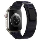 For Apple Watch Series 9 41mm Dual-Section Loop Nylon Watch Band(Black Blue) - 1