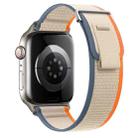 For Apple Watch Series 8 41mm Dual-Section Loop Nylon Watch Band(Orange Beige) - 1