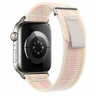 For Apple Watch Series 8 45mm Dual-Section Loop Nylon Watch Band(Starlight Pink) - 1