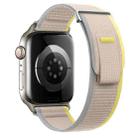 For Apple Watch Series 8 45mm Dual-Section Loop Nylon Watch Band(Yellow Beige) - 1