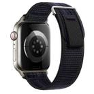 For Apple Watch Series 4 44mm Dual-Section Loop Nylon Watch Band(Black Blue) - 1