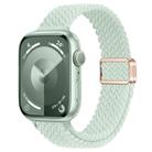 For Apple Watch SE 2023 44mm Slim Magnetic Buckle Nylon Braided Watch Band(Light Mint) - 1