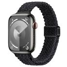 For Apple Watch SE 2023 44mm Slim Magnetic Buckle Nylon Braided Watch Band(Black Grey) - 1