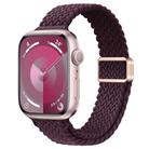 For Apple Watch SE 2023 44mm Slim Magnetic Buckle Nylon Braided Watch Band(Crimson Cherry) - 1